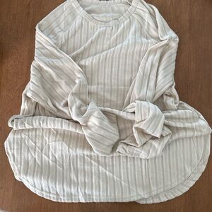 Striped Cream Long Sleeve Top